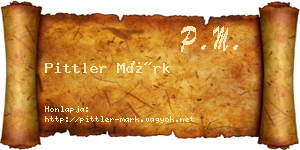 Pittler Márk névjegykártya